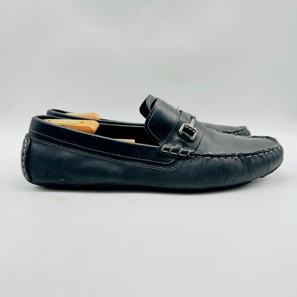 Cole Haan Shoes Mens 11.5 Black Leather Driving Moccasins Vtg Horsebit Loafers - Picture 1 of 13